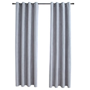 Tende Oscuranti | Tende Blackout con Anelli in Metallo 2 pz Grigie 140x175 cm