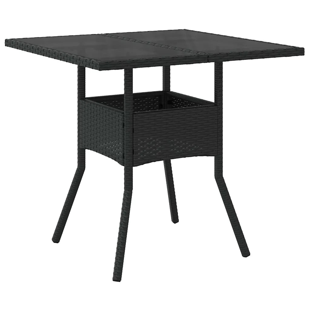 Set da Pranzo per Giardino 3 pz | Set Salotto da Giardino Nero polyrattan