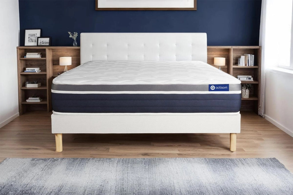 Kit rete e materasso Actiflex confort 120x195cm - Spessore : 26cm - Molle insacchettate e memory foam - Moderatamente rigido