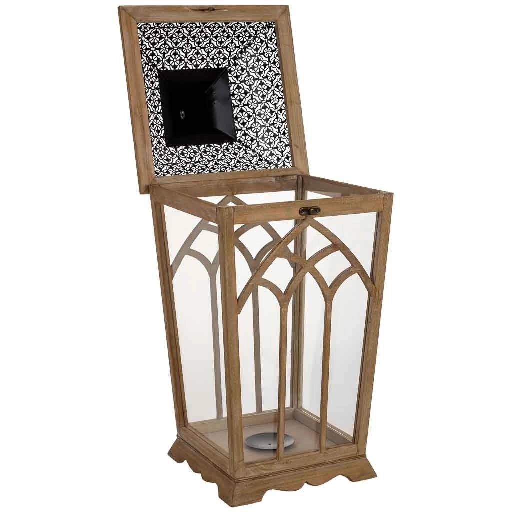 Lanterna in legno 35x35x72h cm