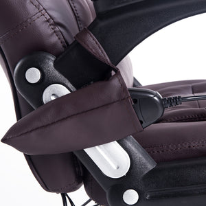 Sedia Poltrona Massaggiante da Ufficio 62x68x121 cm con Riscaldamento in Similpelle Marrone