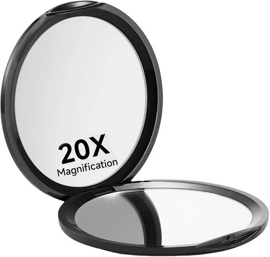 Specchio di viaggio 1X/20X ingrandimento - specchio di rinculo - specchio per trucco - specchio ingrandente - design compatto - ideale per il viaggio