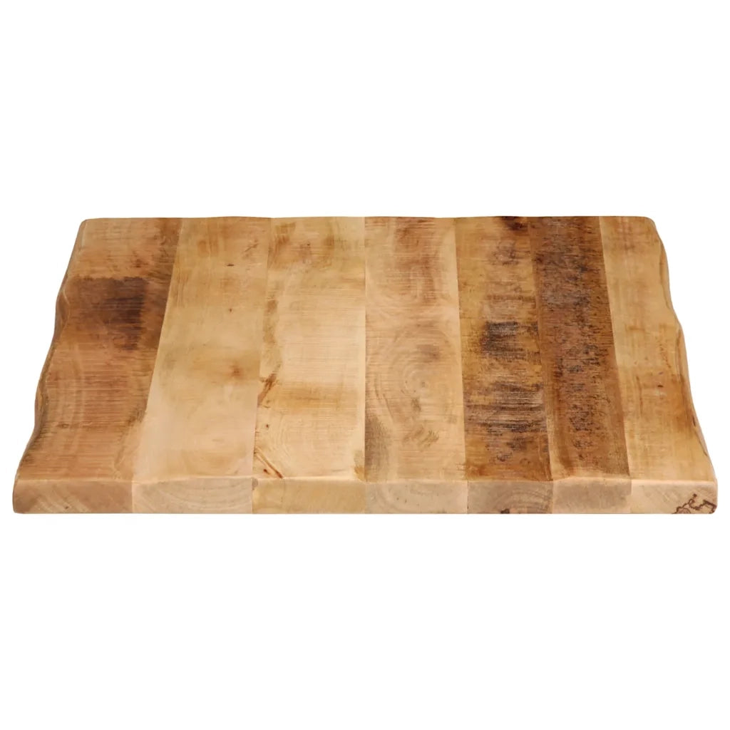 Piano Tavolo Bordi Vivi 80x60x2,5cm Legno Massello Mango Grezzo 370668