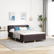 Letto con rete a doghe e materasso - Marrone scuro, 140x200 cm, Tessuto