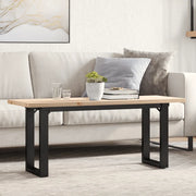 Tavolino Salotto Telaio a O-Tavolino da soggiorno 110x40x45,5 cm Legno Pino e Acciaio