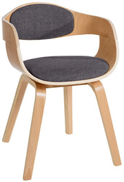 Sedia Kingston in Tessuto Natura/grigio chiaro