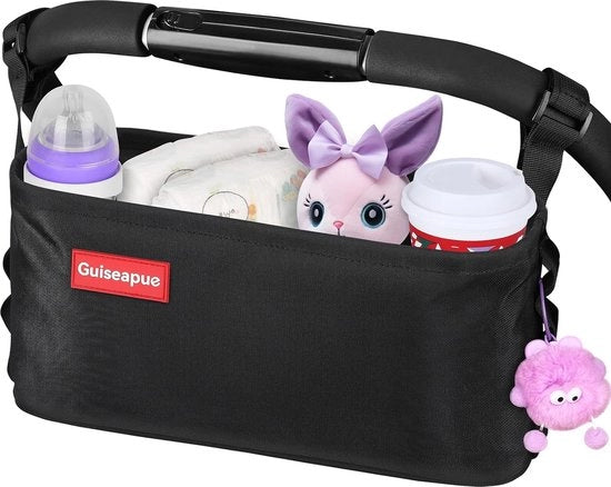 Buggy universale per passeggini con contenitore per bottiglie e contenitore per bottiglie, accessori per bambini, grande capacità di carico, bottiglia, asciugamani umidi, pannolino, telefono cellulare, chiavi, giocattoli