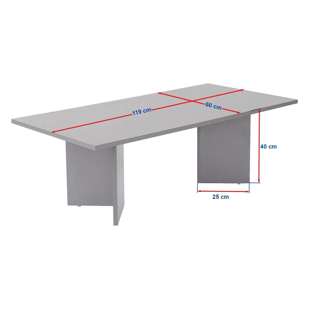 Turate, Tavolino da Salotto Forma Rettangolare, 119x60x40h cm Marrone Noce