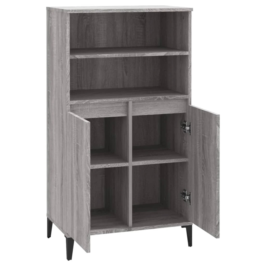 Buffet credenza cassettiera armadio mobile contenitore organizer cucina soggiorno salotto rovere Sonoma alto 60 x 36 x 110 cm legno ingegnerizzato grigio 02_0035383