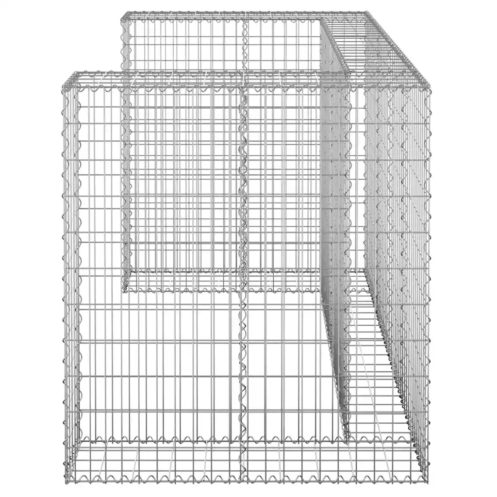 Gabbione per Bidoni in Acciaio Zincato 180x100x110 cm 151299