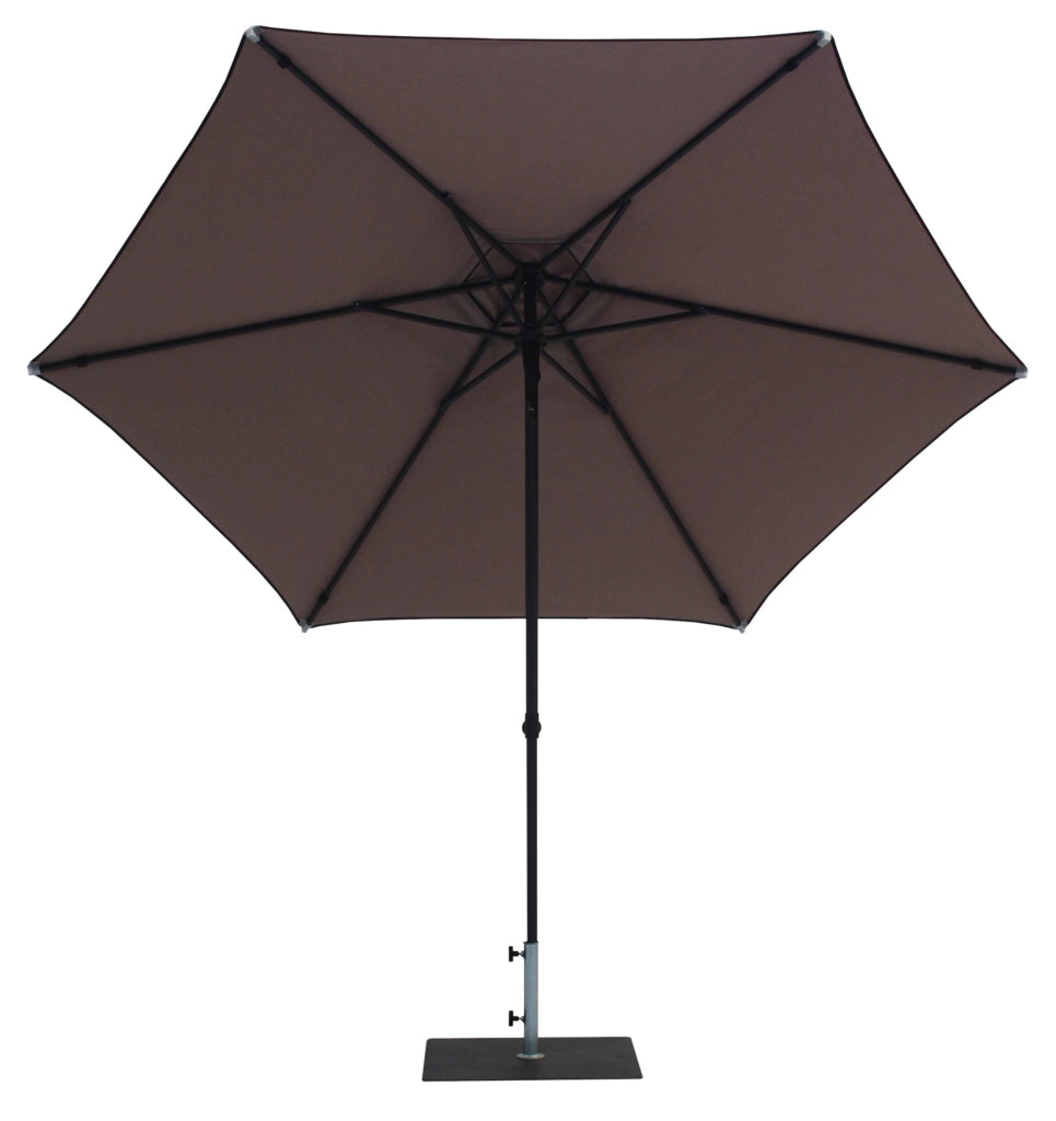 Ombrellone da Giardino Ø3 m Palo Ø38 mm in Alluminio Tessuto Dralon Acrilico Border Taupe