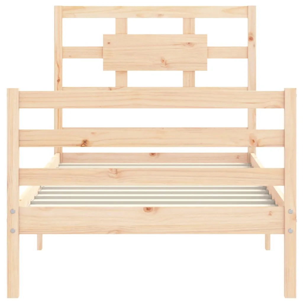 Giroletto con Testiera-Struttura Letto con testiera 90x200 cm in Legno Massello 535457