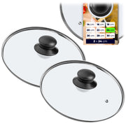 Set di 2 coperchi in vetro KADAX da 24 cm, resistenti al calore, per pentole e padelle.