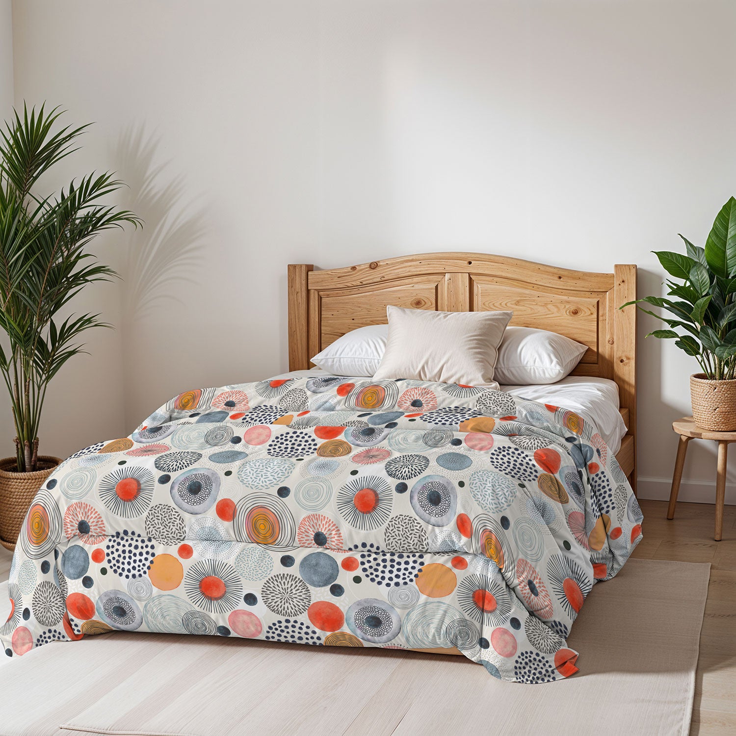 Trapunta Invernale 1 Piazza e Mezzo Stampata in Microfibra 200gr Double Face Acquerello