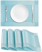 Set di piatti in PVC termoresistente antiscivolo a 4 pezzi in blu