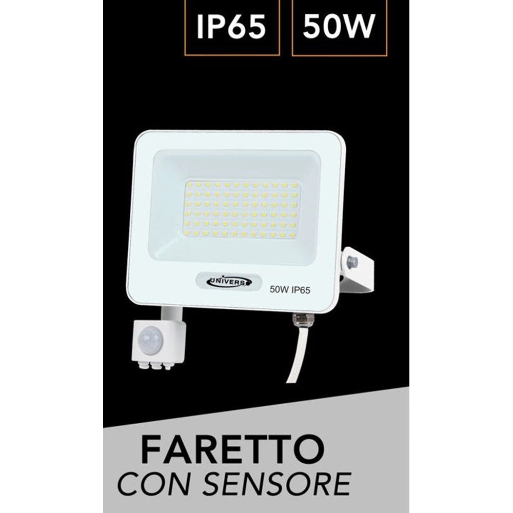 Trade Shop - Faretto Led 50w Con Sensore Movimento Proiettore Da Esterno Luce 6500k Ip65 Ek05-sen-50 -