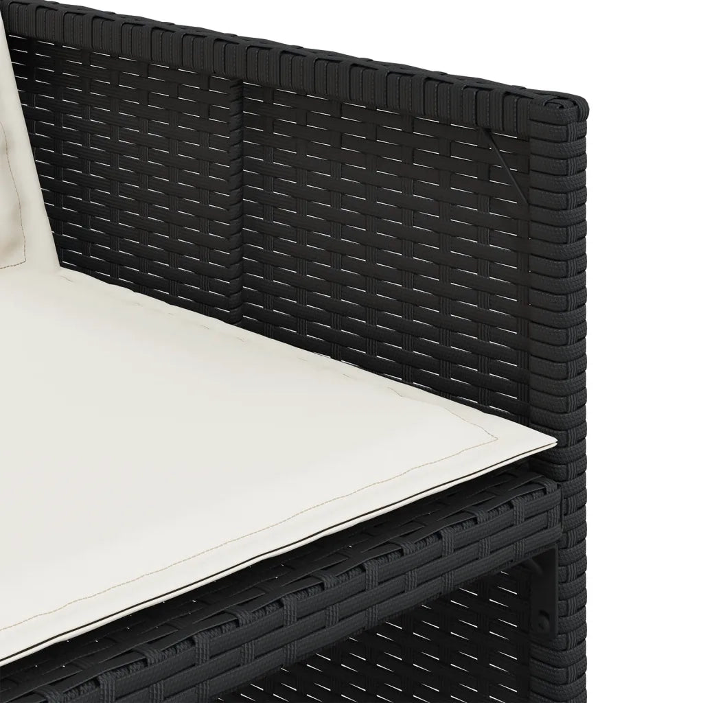 Set da Pranzo da Giardino 7 pz Nero con Cuscini in Polyrattan 3277673
