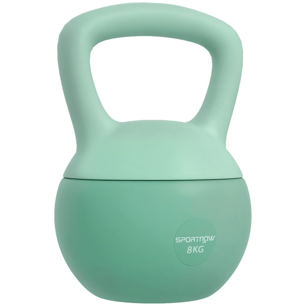 Kettlebell 8 kg ¨C zephmum ¨C 19x19x28 cm, verde, maniglia antiscivolo
