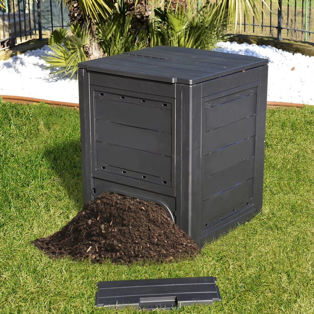 Compostiera da giardino Ambition 260 litri in plastica riciclata per rifiuti organici esistente alle intemperie Toomax
