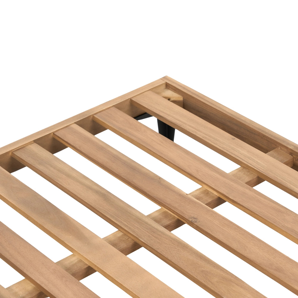 Divano angolare da giardino a 4 posti in legno d'acacia grigio con cuscini per esterni stile elegante