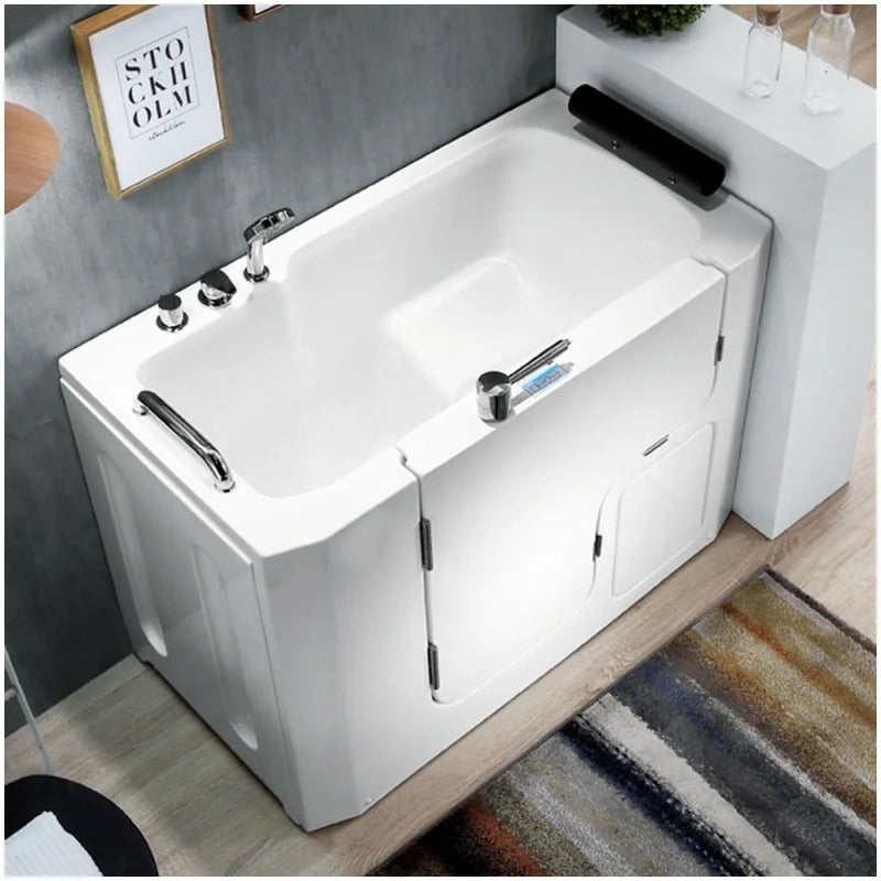 Vasca da bagno per anziani 130x90 porta con apertura esterna a sinistra