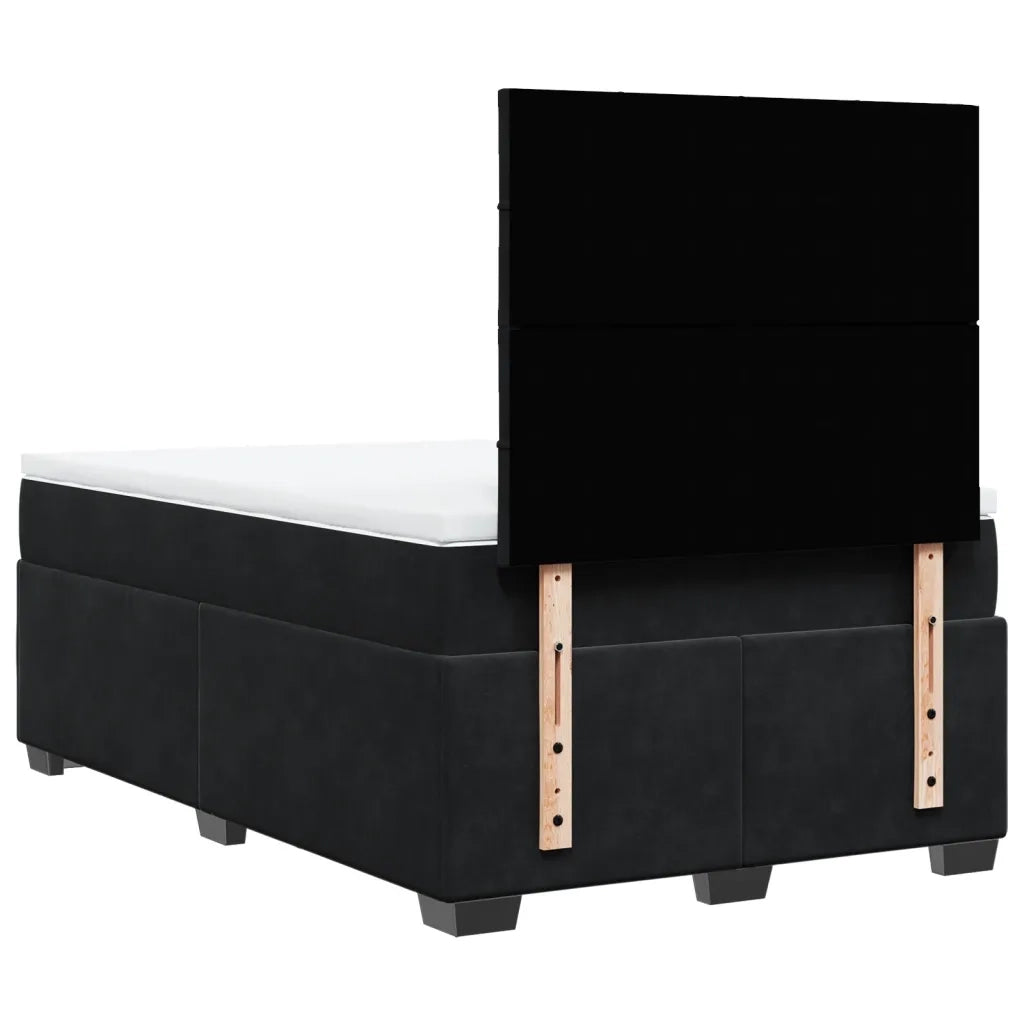Giroletto a Molle con Materasso Nero 120x200 cm in Velluto 3290884