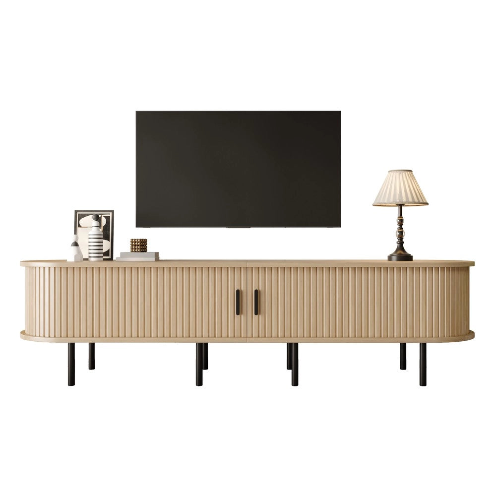 Mobile TV con Ante Scorrevoli e Ripiani ¨C Xylo ¨C MDF, Gambe in Metallo, Design Moderno