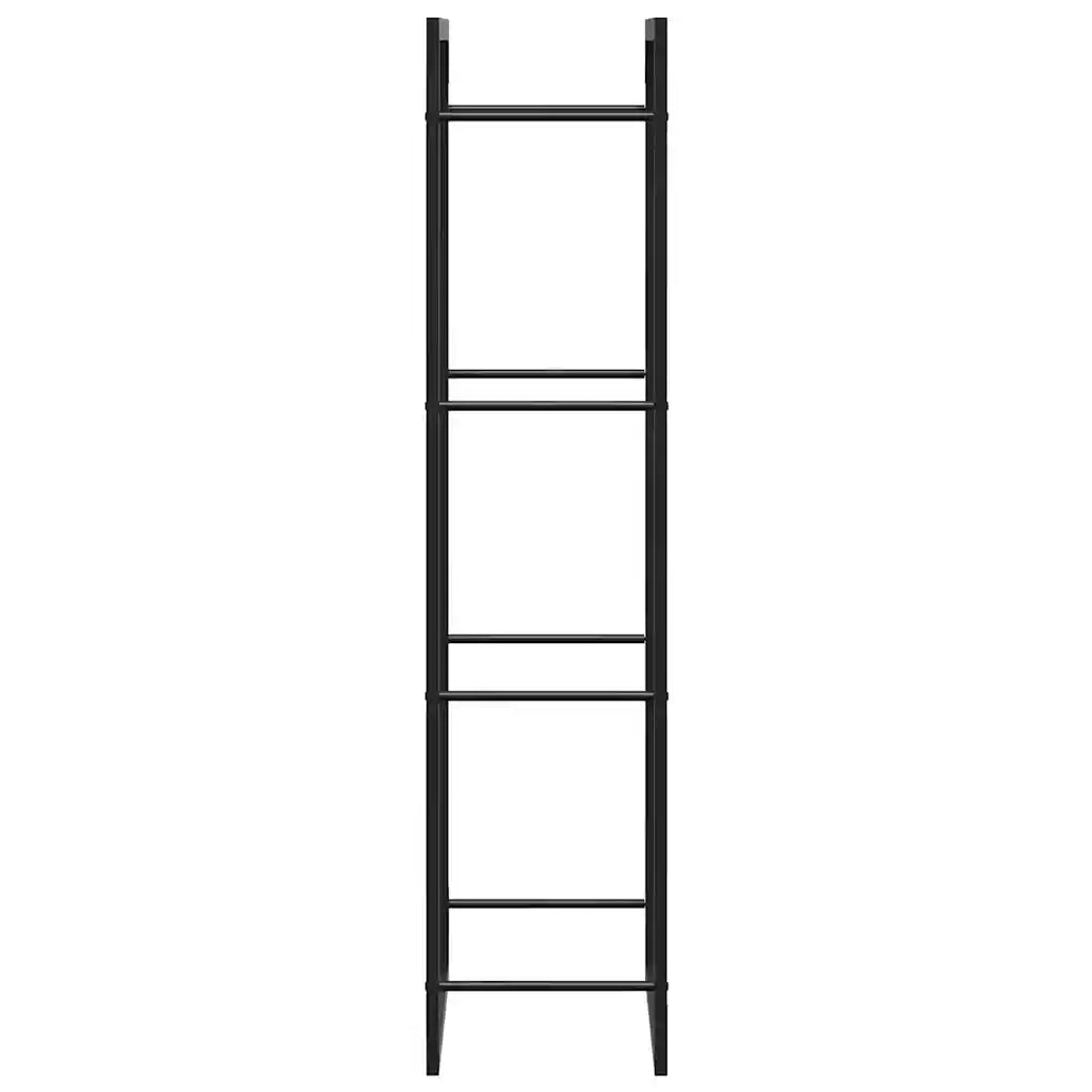 Portalegna Nero Opaco 50x28x132 cm in Acciaio 350306
