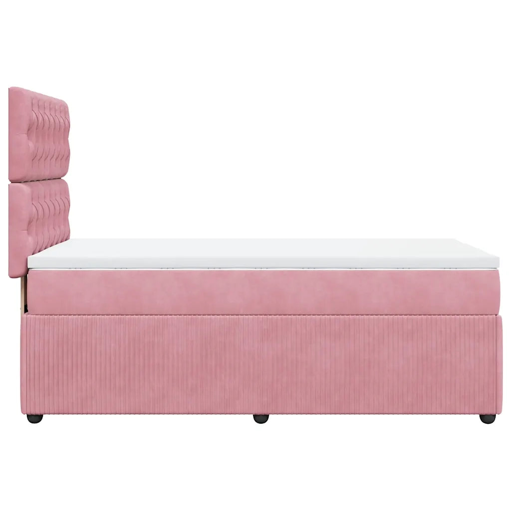 vidaXL Giroletto a Molle con Materasso Rosa 80x200 cm in Velluto