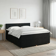 Letto box spring con materasso Nero 180 x 200 cm Tessuto 3451526