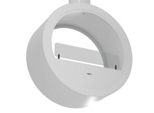 Camino a Bioetanolo Sospeso 218,7xØ70x35 cm Incyrcle 2Side Bianco con Vetro