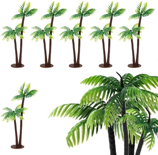 Palmacchi Miniatuturi 20 Stuks - Palmacchi Bicamera - Modelli di Alberi Miniatuturi - Materiale Plastico - Colore Verde - 13 cm Altezza - Palme Miniatuturi