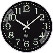 Orologio da Muro Radio con Funzionalità Luminescente, Senza Suono di Ticking, 25 cm, Radio da Muro Silenzioso, Grande Batteria, Facile da Leggere per Camera, Casa, Cucina, Camera da Letto, Ufficio, Scuola
