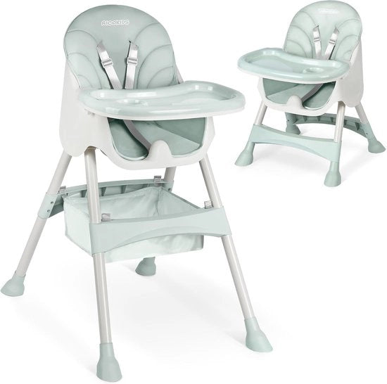 Sedia alta per bambini con tavolo da pranzo rimovibile per bambini - Sedia per bambini verde, facile da pulire, da utilizzare a partire dalla nascita