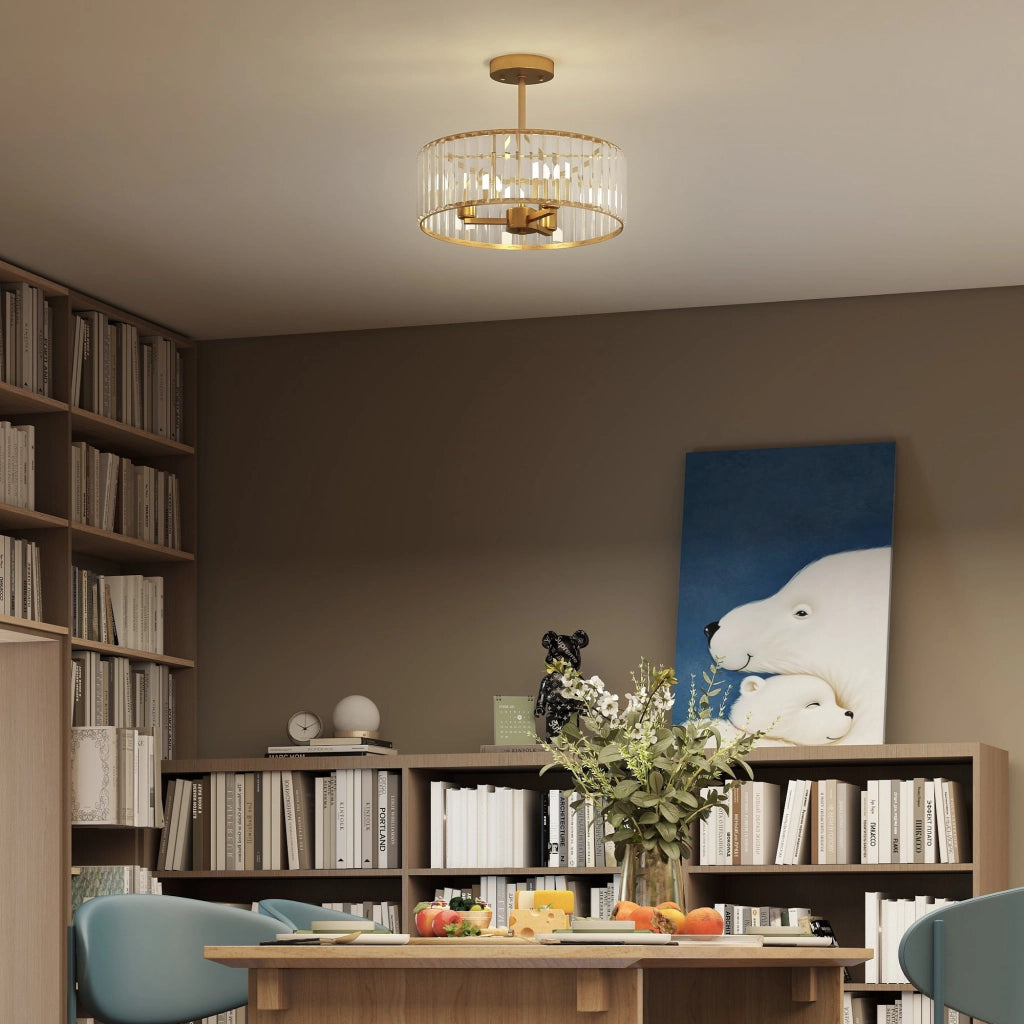 Lampadario a sospensione cristallo 3 luci ¨C Xylo ¨C metallo oro design classico