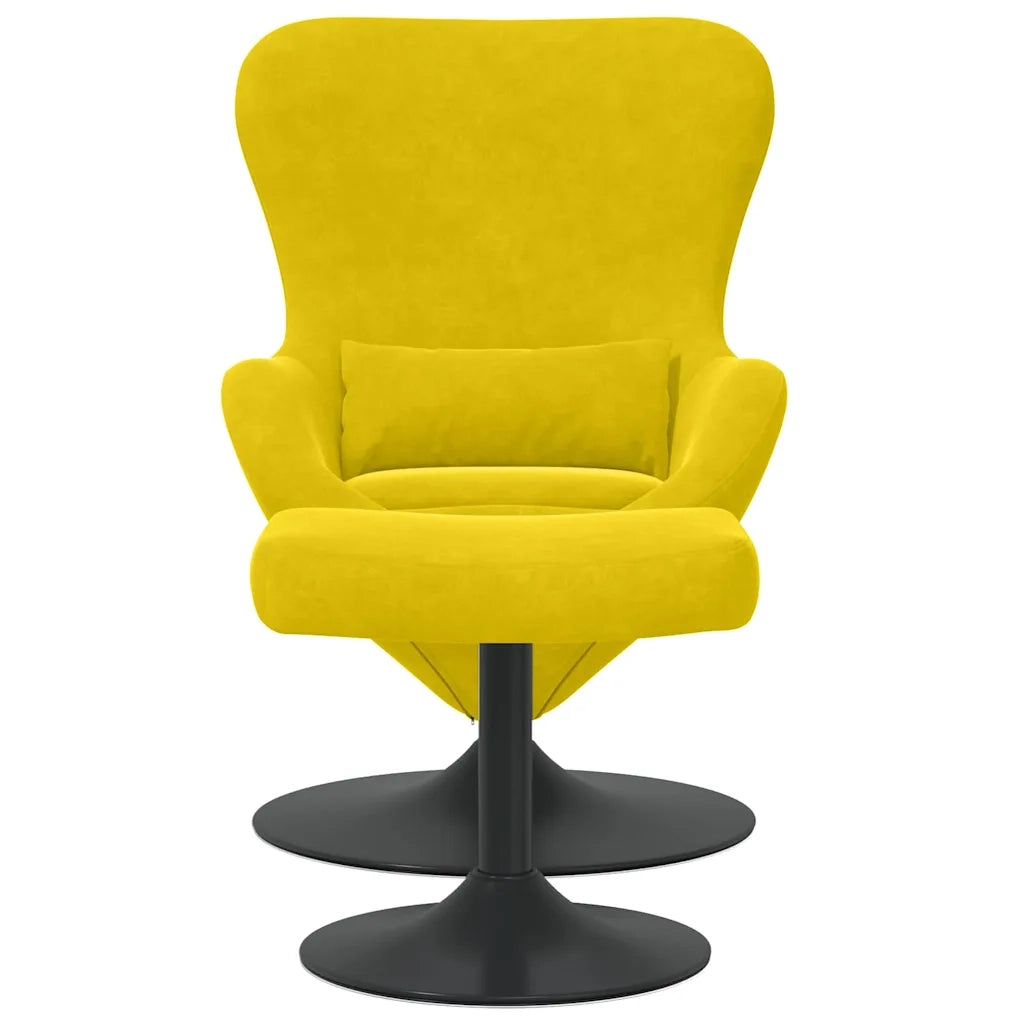 Sedia Egg con Pouf Giallo Velluto 42002751