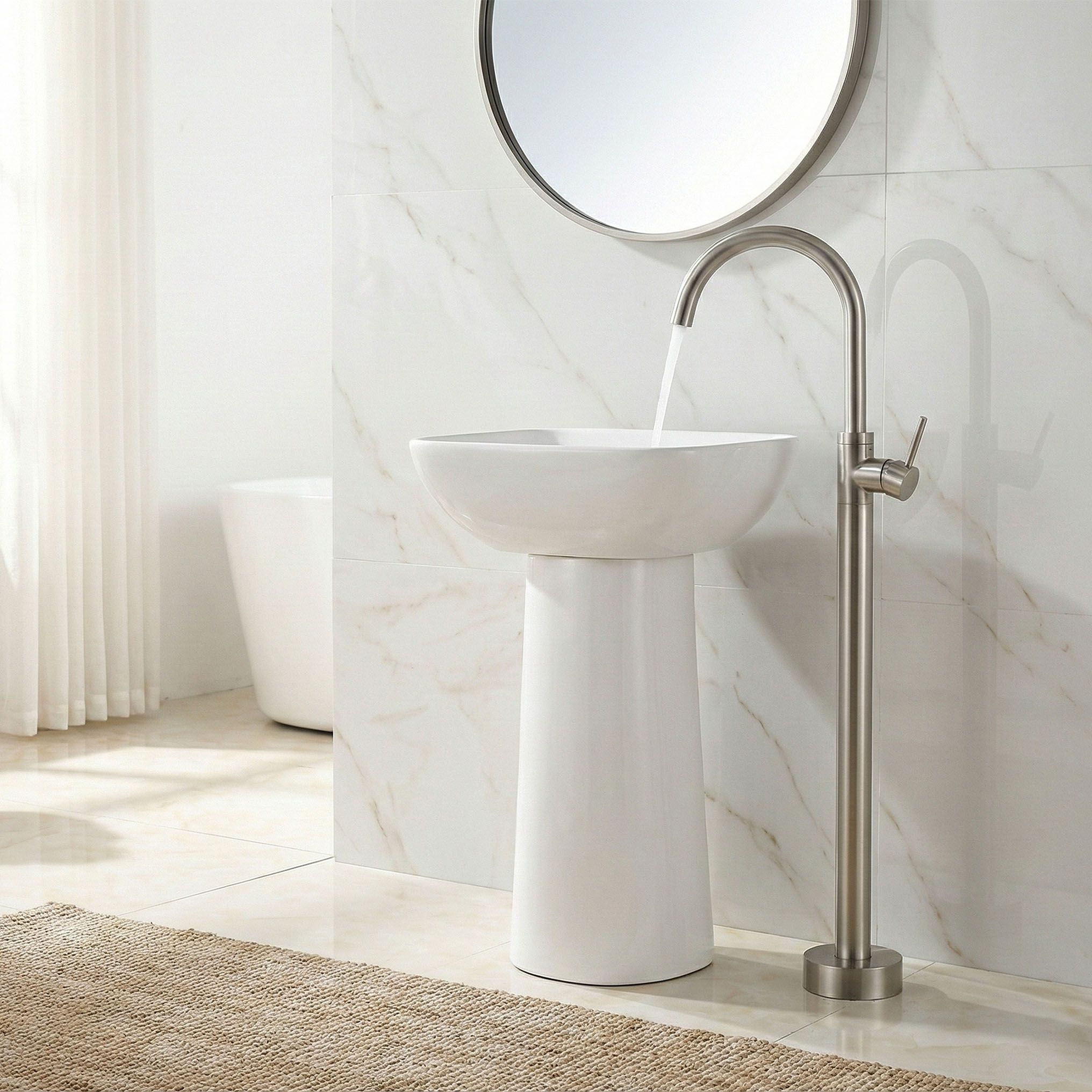 Rubinetto Da Lavabo Rea Lungo Brush Nickel