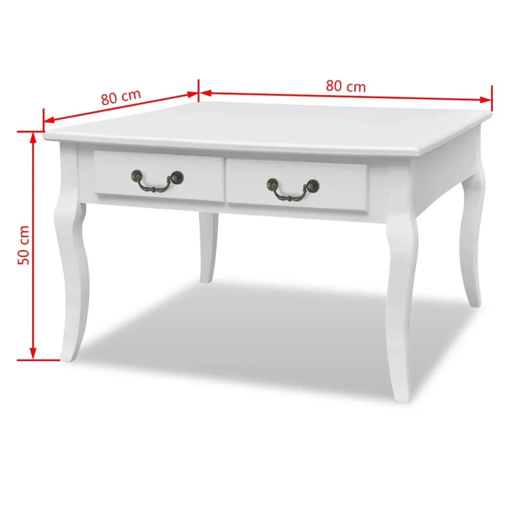 Tavolino da CaffÃ¨ con 4 Cassetti Bianco  cod mxl 25418