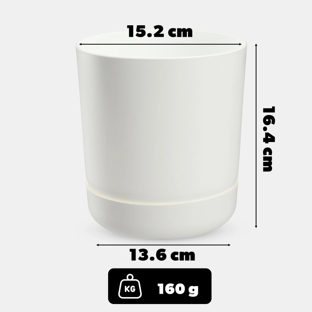 Vaso da fiori KADAX con supporto, coperchio, ciotola rotonda, 15 cm, bianco opaco