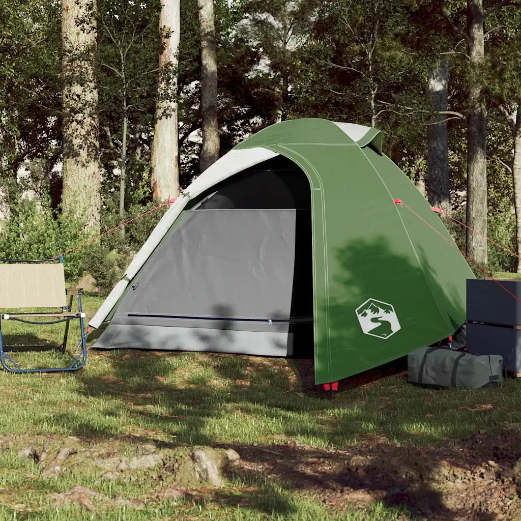 Tenda da Campeggio a Cupola per 3 Persone Verde Impermeabile 94331