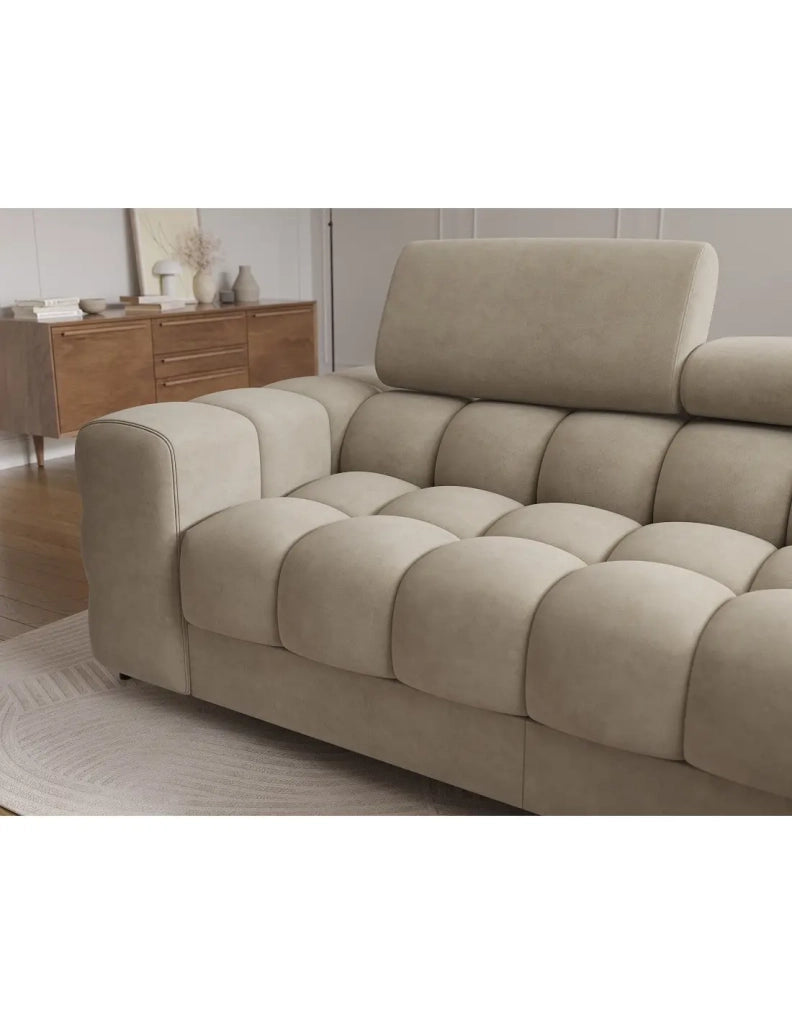 Divano angolare destro convertibile Beige design elegante 285x99x181cm FILTRO