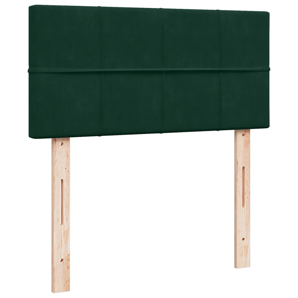 Giroletto a Molle con Materasso Verde Scuro 90x200 cm Velluto