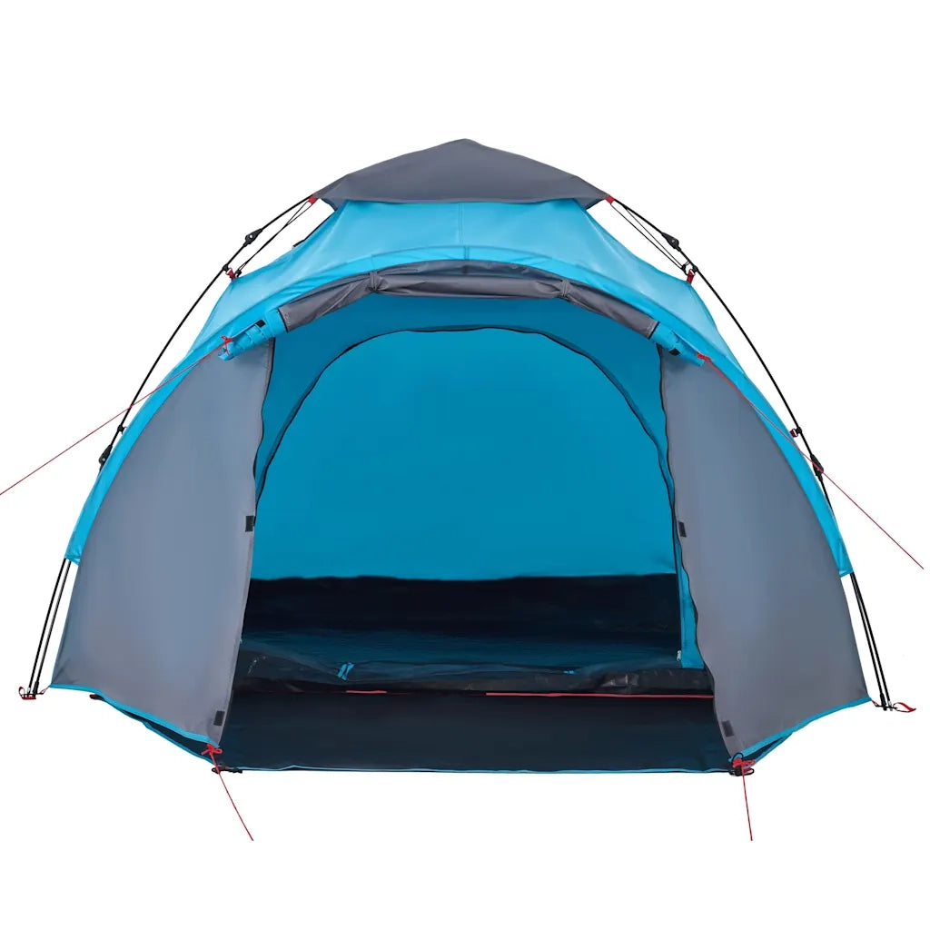 Tenda a Cupola da Campeggio 3 Persone-Tenda per Escursionismo Blu a Rilascio Rapido 891842