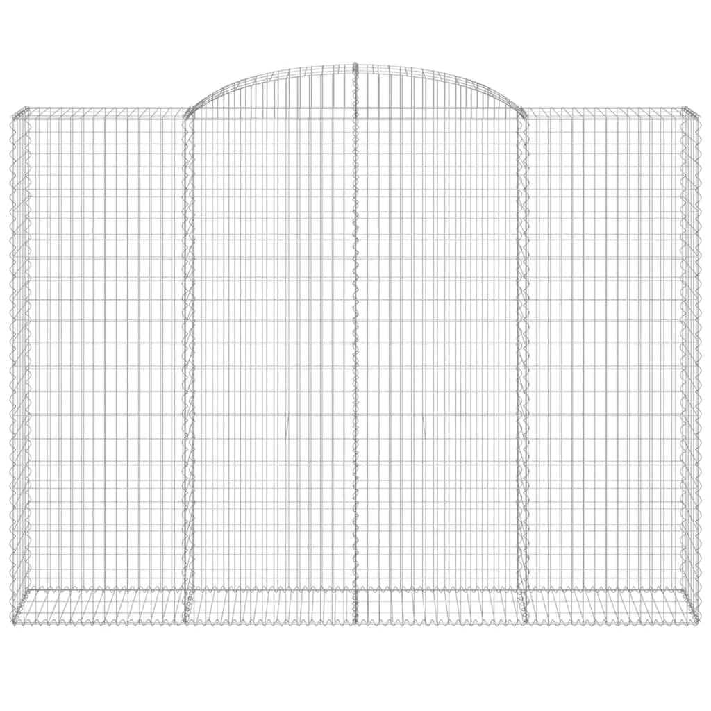 Set di 2 gabbioni ad arco per recinzione gabbia o muro di contenimento 300 x 50 x 220/240 cm ferro zincato argento 02_0041379