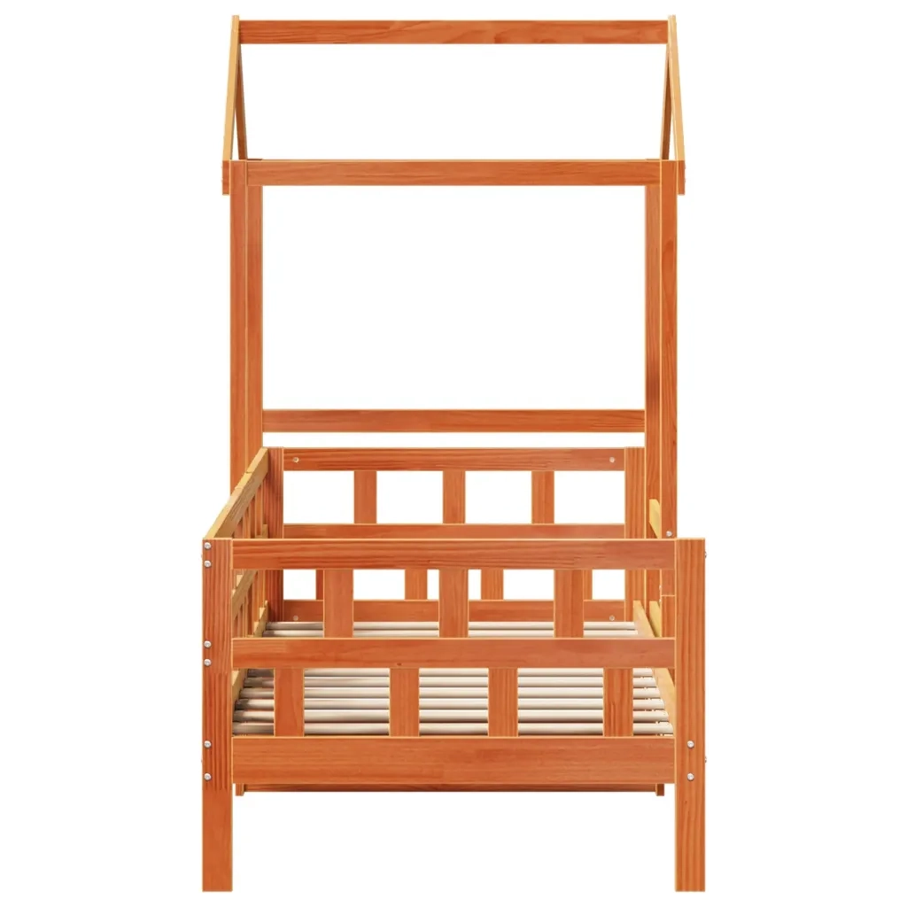 Dormeuse con Tetto Marrone Cera 80x200 cm Legno Massello Pino