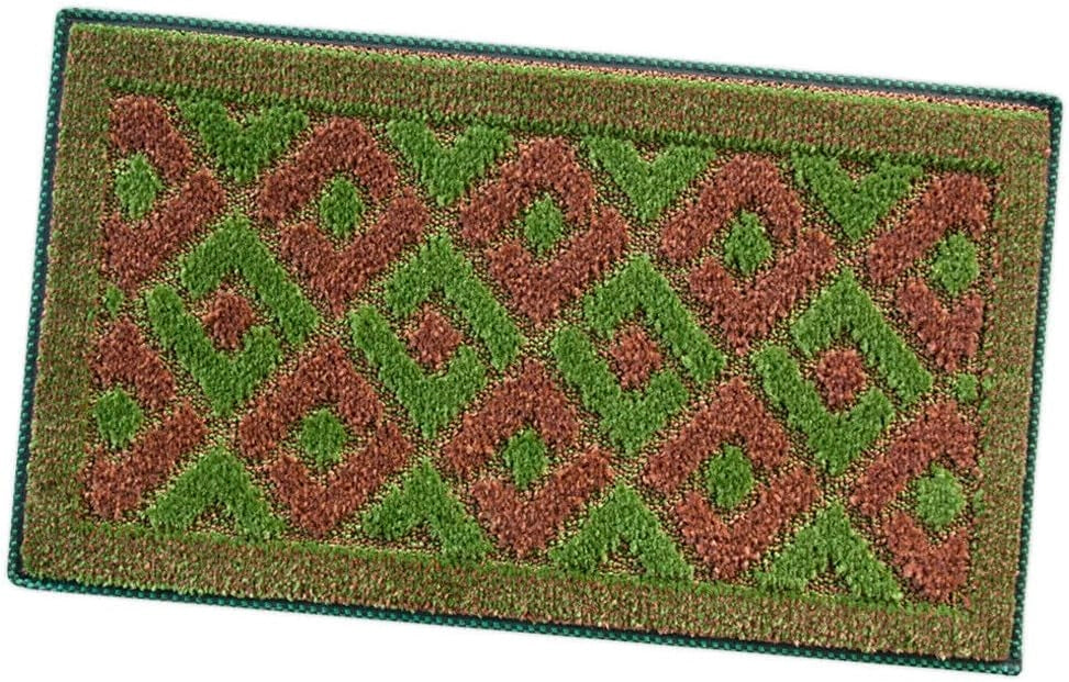 Zerbino Ingresso 50x80 cm Asciugapassi Assorbente Antiscivolo Vellutato Made In Italy Verde