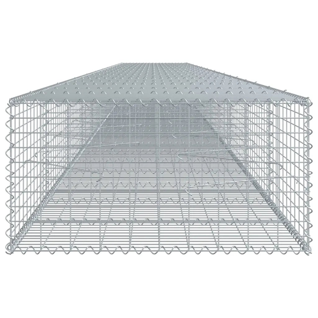 Cesto Gabbione con Copertura 1100x100x50 cm in Ferro Zincato 3295188