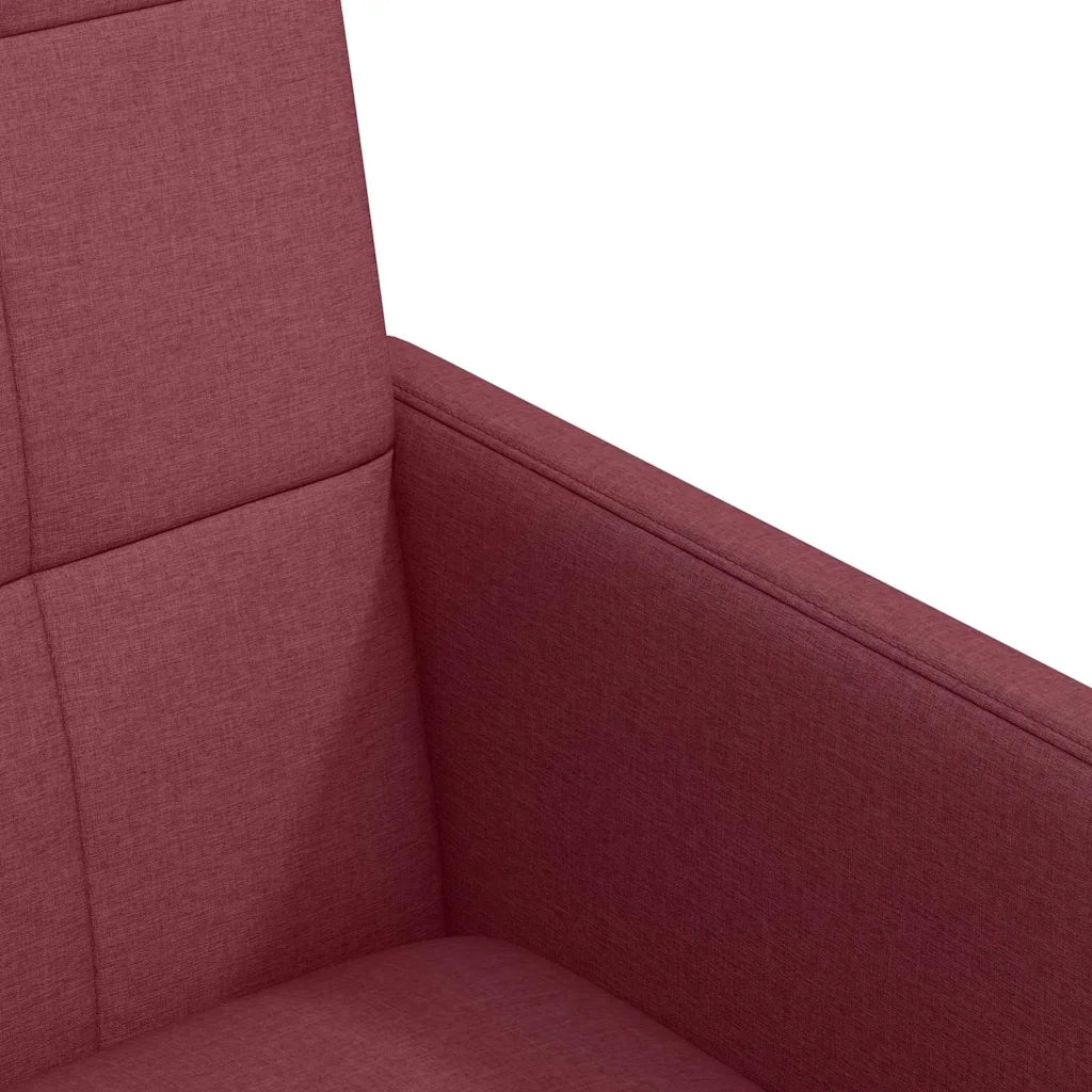 Sedie da Pranzo con Ruote 2 pcs Rosso vino 58 x 65 x 94 cm