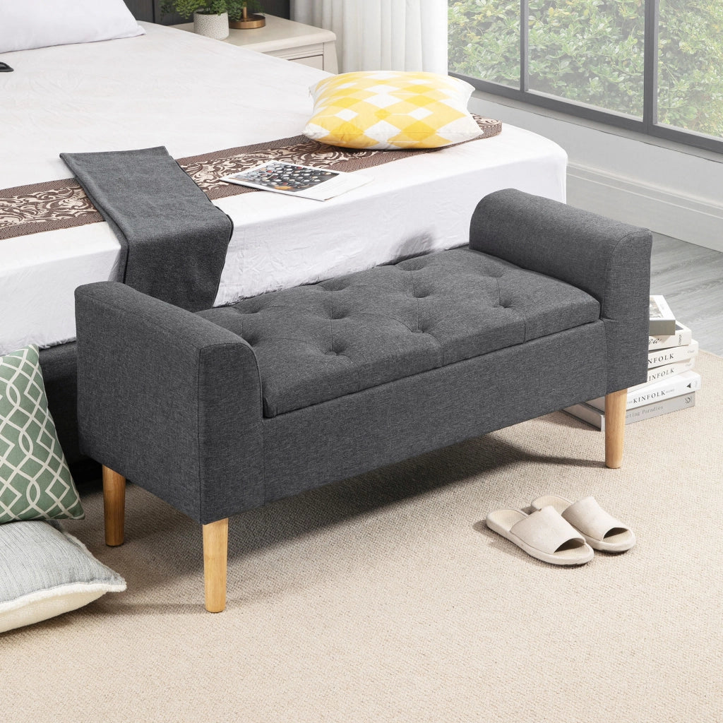 Divano letto con cassetti ¨C zephmum ¨C grigio scuro 116x44x58 cm