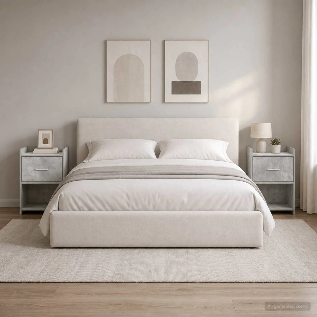 Comodini 2 pz Grigio Cemento 40 x 30 x 60 cm 8010986